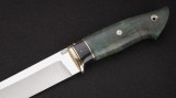 Нож Медведь (К340, тёмный кориан, стабилизированная карельская берёза - зелёная, мозаичные пины), фото 3