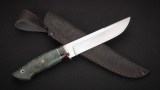 Нож Медведь (К340, тёмный кориан, стабилизированная карельская берёза - зелёная, мозаичные пины), фото 6