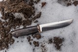 Нож Медведь (S125V, черно-красный карбон, формованные ножны), фото 11