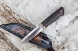 Нож Медведь (S125V, черно-красный карбон, формованные ножны), фото 13