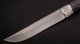 Нож Медведь (D2, черный граб, литье мельхиор, резьба), фото 2