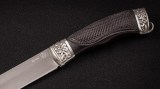 Нож Медведь (D2, черный граб, литье мельхиор, резьба), фото 3