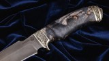 Нож Оберег 2 (алмазка, стабилизированная карельская береза, мельхиор), фото 3