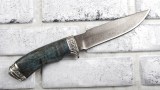 Нож Оберег 2 (булат, стабилизированная карельская береза, литьё мельхиор), фото 6