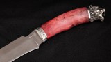 Нож Оберег (D2, стабилизированная карельская береза красная, мельхиор), фото 3