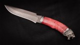 Нож Оберег (D2, стабилизированная карельская береза красная, мельхиор), фото 7