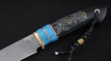 Нож Бурундук (D2, вставка - кориан, черный граб, инкрустация виноградная лоза), фото 3
