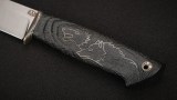 Нож Охотник (S125V, стабилизированный чёрный граб, инкрустация волки, формованные ножны), фото 5