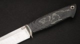 Нож Охотник (S125V, стабилизированный чёрный граб, инкрустация волки, формованные ножны), фото 3