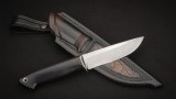 Нож Охотник (S125V, стабилизированный чёрный граб, инкрустация волки, формованные ножны), фото 6