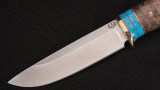 Нож Охотник (S390, вставка - кориан, стабилизированная карельская береза, мозаичные пины), фото 2