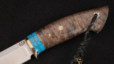 Нож Охотник (S390, вставка - кориан, стабилизированная карельская береза, мозаичные пины), фото 3