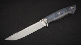 Нож Осетр (М398, стабилизированная карельская береза синяя, мозаичные пины)