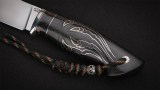 Нож Росомаха (N690, тёмный кориан, стабилизированный чёрный граб, инкрустация - коготь), фото 5