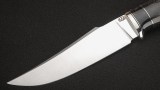 Нож Росомаха (N690, тёмный кориан, стабилизированный чёрный граб, всечка - кораблик), фото 2