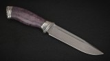Нож Русский (D2, стабилизированная карельская береза фиолетовая, литьё мельхиор), фото 4