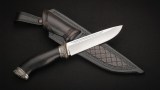 Нож Русский (ELMAX, стабилизированный чёрный граб, авторское литье, формованные ножны), фото 6