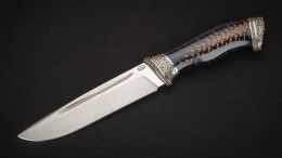 Нож Русский (S390, акрил с шишкой, авторское литье, формованные ножны)