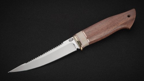 Нож Рыбацкий (95Х18, вставка - белый кориан, орех)