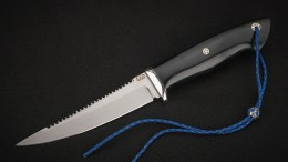 Нож Рыбацкий (ELMAX, чёрная микарта, мозаичные пины)