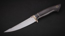 Нож Рыбацкий (N690, тёмный кориан, чёрный граб)