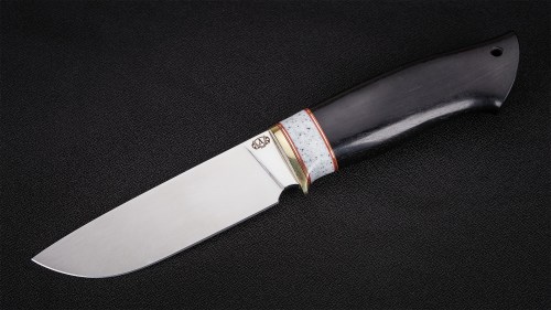 Нож Сафари (95Х18, чёрный граб, вставка - белый кориан)