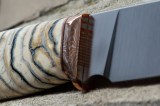 Нож Сафари (S125V, стабилизированный зуб мамонта белый, макуме, формованные ножны), фото 6