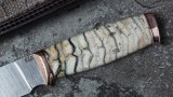 Нож Сафари (S125V, стабилизированный зуб мамонта белый, макуме, формованные ножны), фото 3