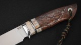 Нож Сафари (S390, незильбер, стабилизированный зуб мамонта, айронвуд, инкрустация охота), фото 3