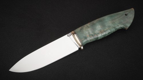 Нож Сахалин (К340, стабилизированная карельская береза, зелёная)
