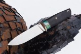 Нож Сахалин (М398, стабилизированный зуб мамонта, стабилизированный чёрный граб, формованные ножны), фото 5