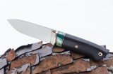 Нож Сахалин (М398, стабилизированный зуб мамонта, стабилизированный чёрный граб, формованные ножны), фото 15