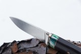 Нож Сахалин (М398, стабилизированный зуб мамонта, стабилизированный чёрный граб, формованные ножны), фото 16