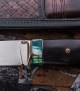 Нож Сахалин (М398, стабилизированный зуб мамонта, стабилизированный чёрный граб, формованные ножны), фото 24