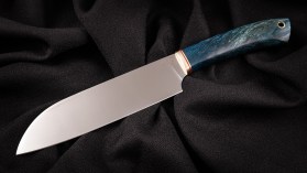 Нож Сантоку (ELMAX, стабилизированная карельская берёза)