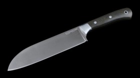 Нож Сантоку (тигельный булат, микарта, цельнометаллический)