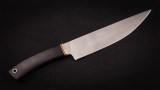 Нож Шеф-повар 4 (порошковая сталь М390, черный граб), фото 7