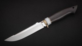 Нож Щука (95Х18, белый кориан, чёрный граб)
