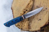 Нож Скорпион (S125V, макуме, стабилизированный зуб мамонта, синий карбон, формованные ножны), фото 3