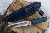 Нож Скорпион (S125V, макуме, стабилизированный зуб мамонта, синий карбон, формованные ножны), фото 8