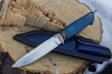 Нож Скорпион (S125V, макуме, стабилизированный зуб мамонта, синий карбон, формованные ножны), фото 9