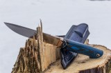 Нож Скорпион (S125V, макуме, стабилизированный зуб мамонта, синий карбон, формованные ножны), фото 10