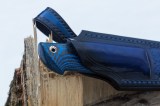 Нож Скорпион (S125V, макуме, стабилизированный зуб мамонта, синий карбон, формованные ножны), фото 12