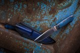 Нож Скорпион (S125V, макуме, стабилизированный зуб мамонта, синий карбон, формованные ножны), фото 25
