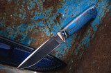 Нож Скорпион (S125V, макуме, стабилизированный зуб мамонта, синий карбон, формованные ножны), фото 26