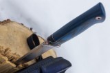 Нож Скорпион (S125V, макуме, стабилизированный зуб мамонта, синий карбон, формованные ножны), фото 15