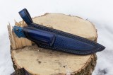 Нож Скорпион (S125V, макуме, стабилизированный зуб мамонта, синий карбон, формованные ножны), фото 16