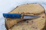 Нож Скорпион (S125V, макуме, стабилизированный зуб мамонта, синий карбон, формованные ножны), фото 17