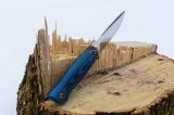 Нож Скорпион (S125V, макуме, стабилизированный зуб мамонта, синий карбон, формованные ножны), фото 19