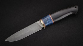 Нож Соболь (D2, вставка - композитный акрил, чёрный граб)